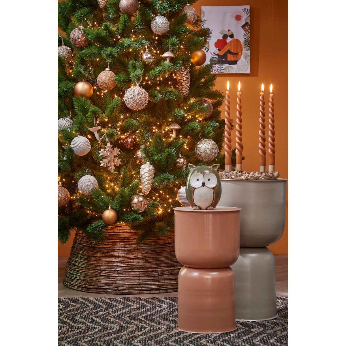 Weihnachtsbaumkorb - H21 x Ø50 cm - Weidenzweige - Braun