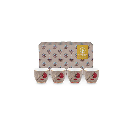 Set/4 Egg Cups Blooming Tales Fantasy Khaki - Pimis Living