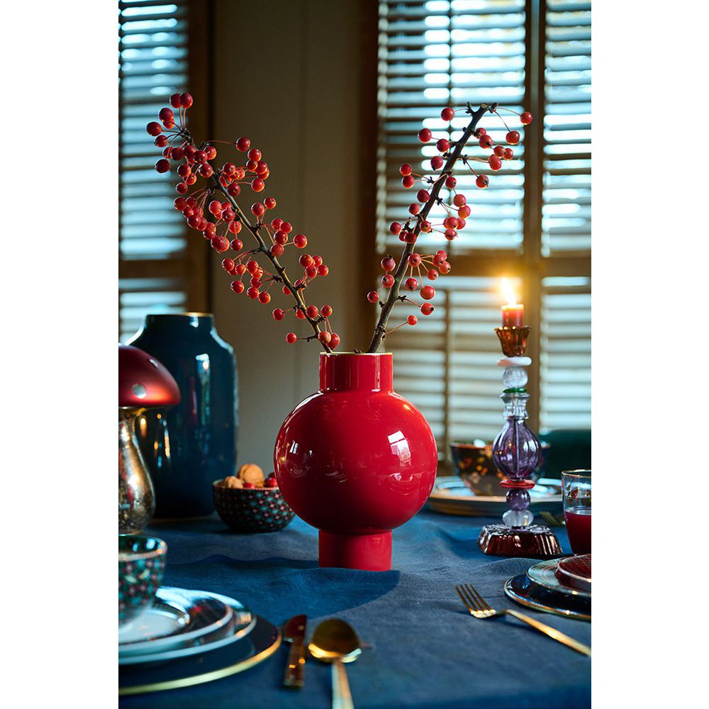 Vase Metal Small Red 18x24cm - Pimis Living