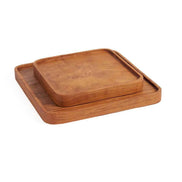 Der quadratische Teller aus Teakholz – Natur – XS Bazar Bizar Living