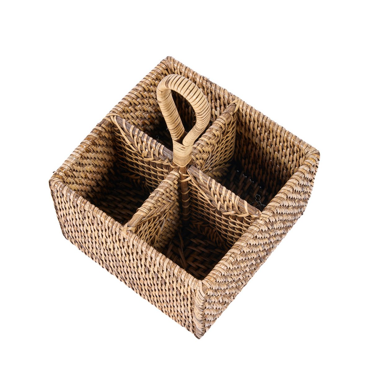 Der Rattan-Besteckbehälter Nr. 4 – Naturbraun - Pimis Living