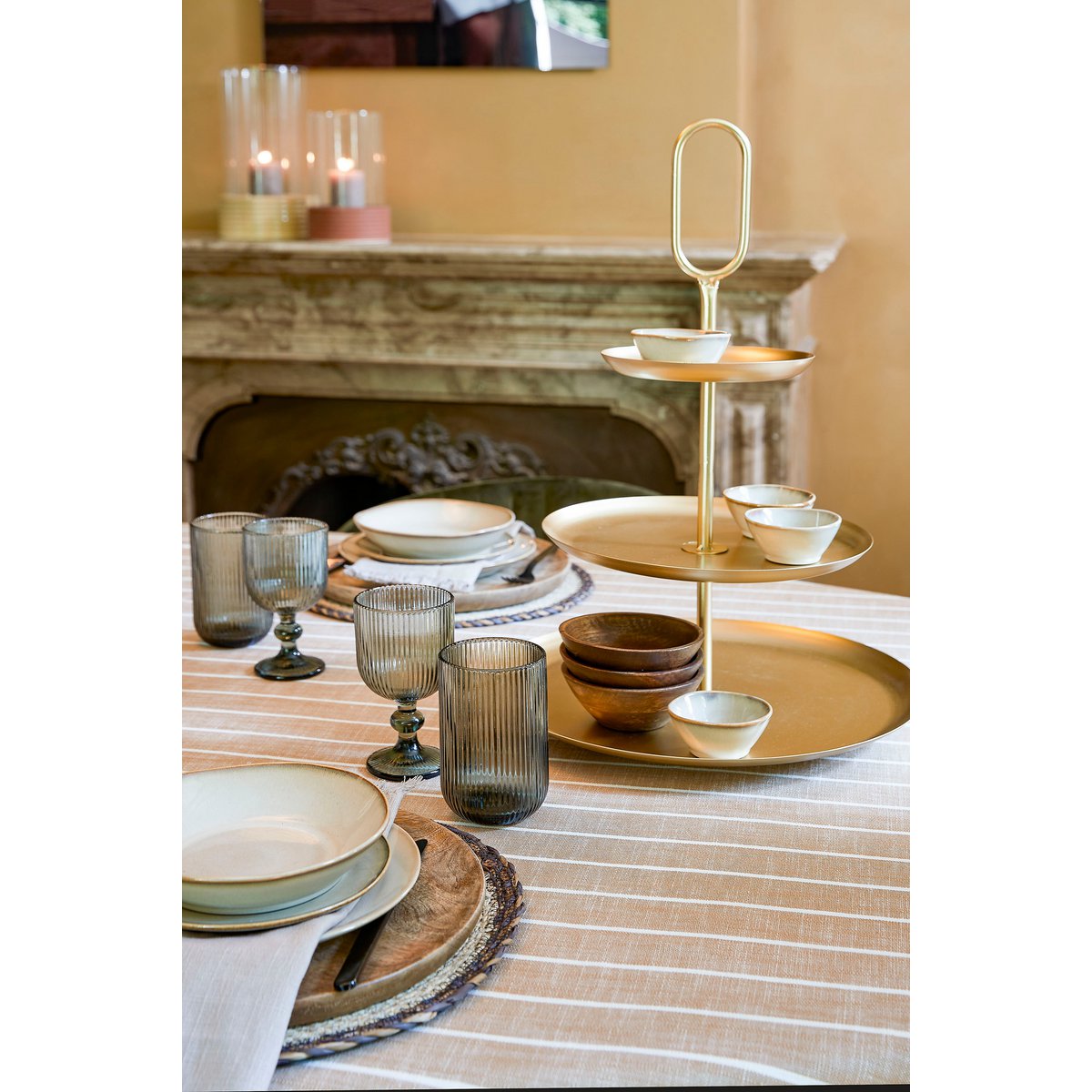 Rama Etagere 3 Lugs - L38 x B38 x H55 cm - Metall - Gold - Pimis living by Konceptpunkt