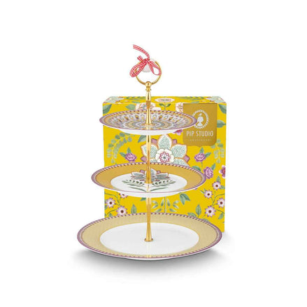 3/Layer Cake Stand Lily&Lotus Yellow