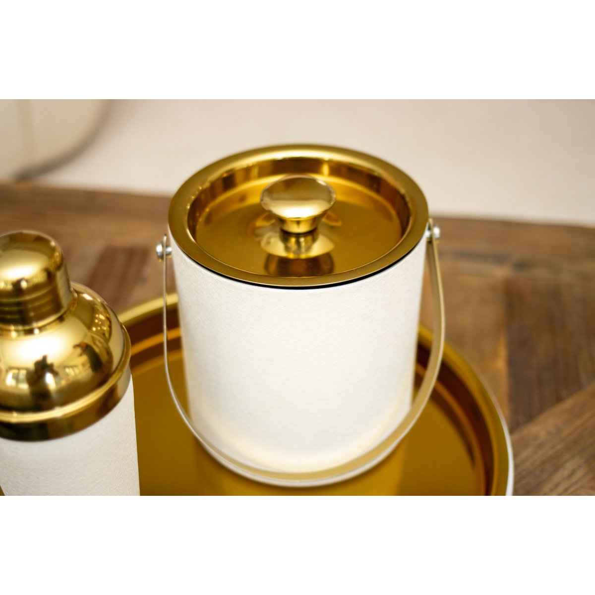 ECRU und Golden Ice Eimer 15x15x18,5 cm AULICA