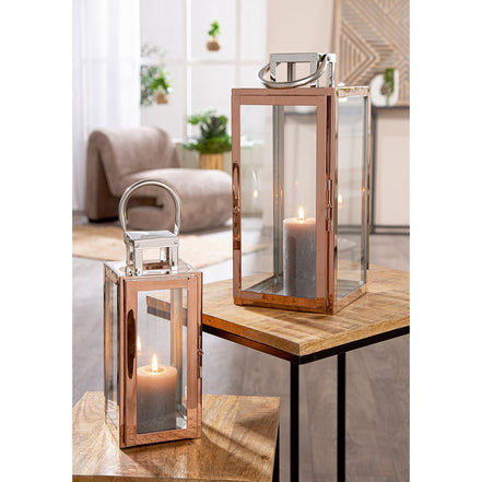 Set of 2 lanterns Galano rose gold H. 38 cm, VE 1