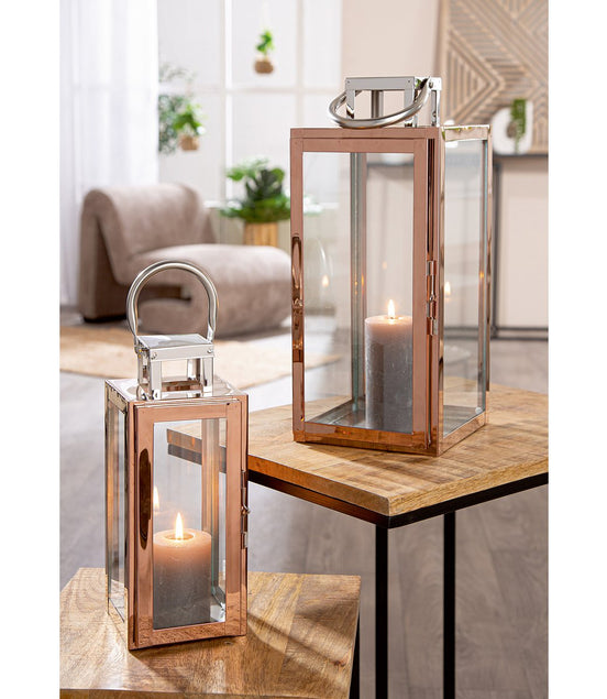 Set of 2 lanterns Galano rose gold H. 38 cm, VE 1