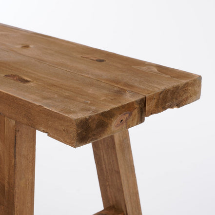 Bold wooden bench – L108 x W20 x H37 cm – recycled wood – brown