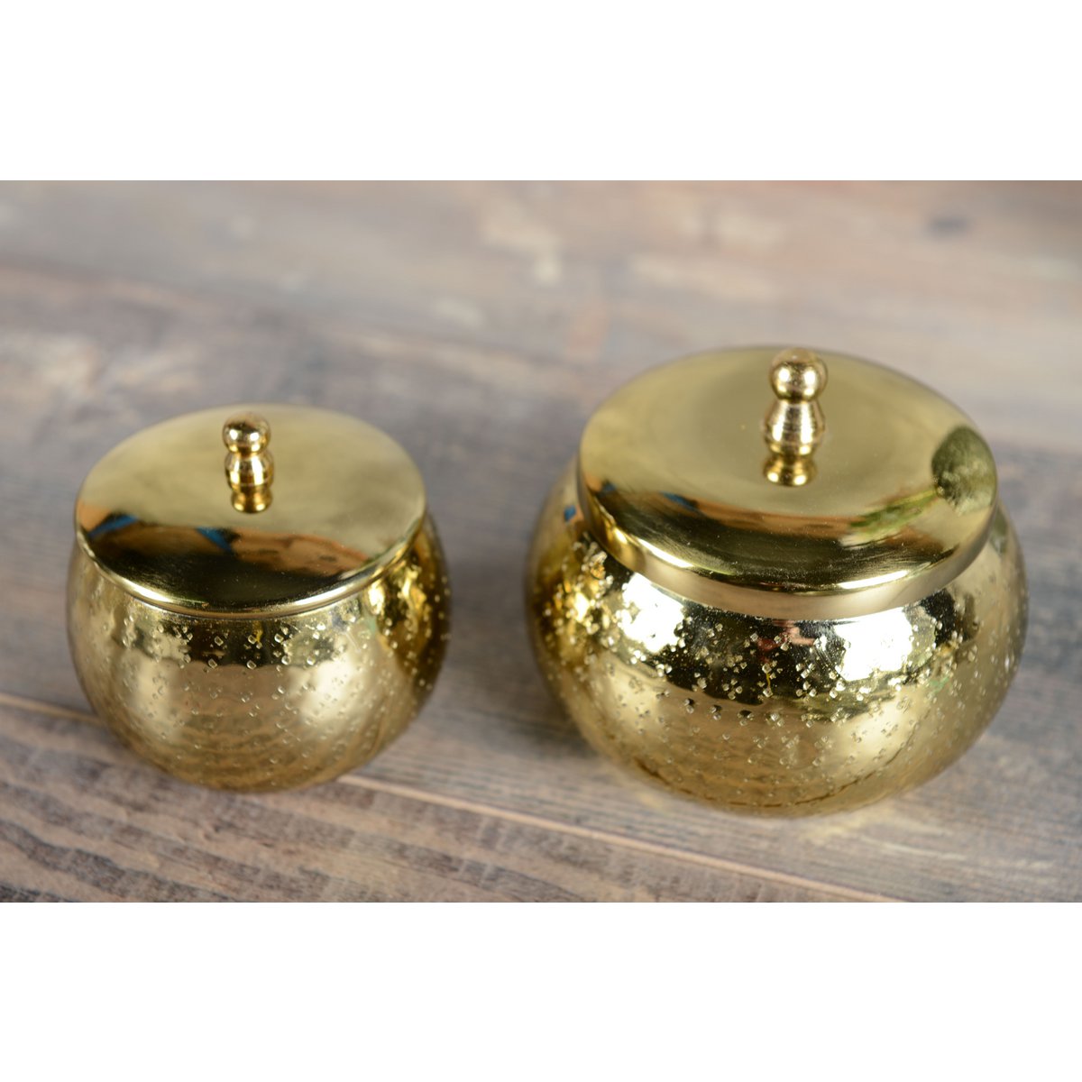 Großes Modell Goldener runde Kerze - Pimis Living