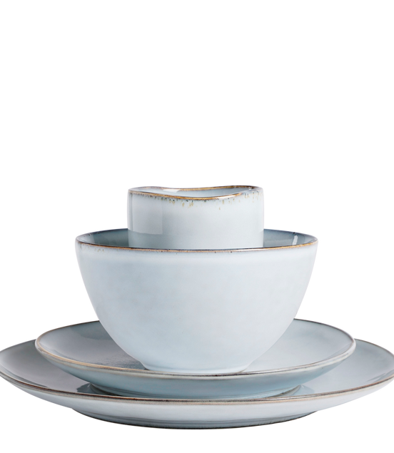 Tabo tableware set for 4 people - gray