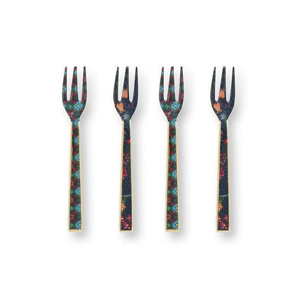 Set/4 Cake Forks Enamelled Berry Blues 14.5cm - Pimis Living