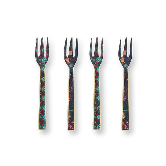 Set/4 Cake Forks Enamelled Berry Blues 14.5cm - Pimis Living
