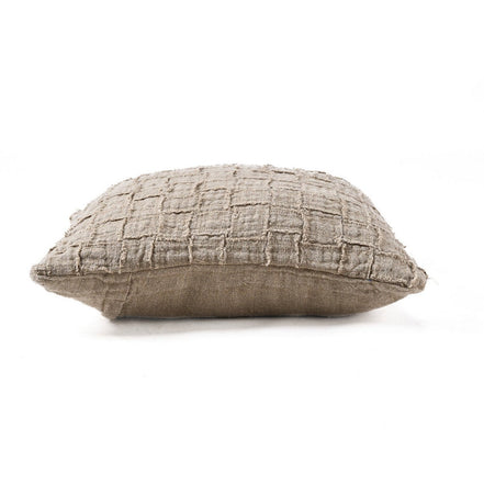 Der Leinen-Damier-Kissenbezug – Natur Bazar Bizar Living