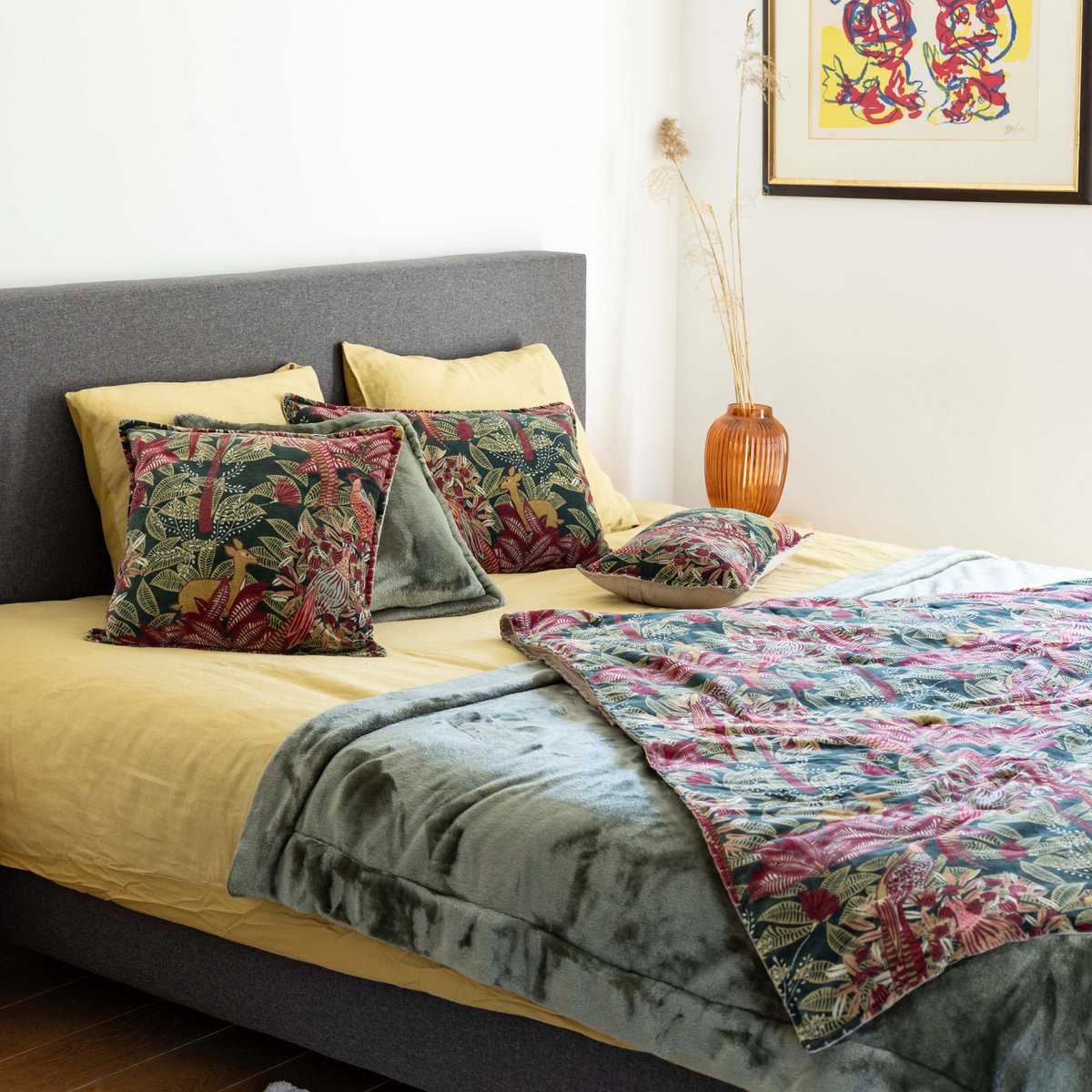 Ewan Multico gedruckter Plaid 135 x 200 - Pimis Living