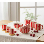 Kirschkaffeetassen mit Untertassen aus Holz – 4er-Set AULICA