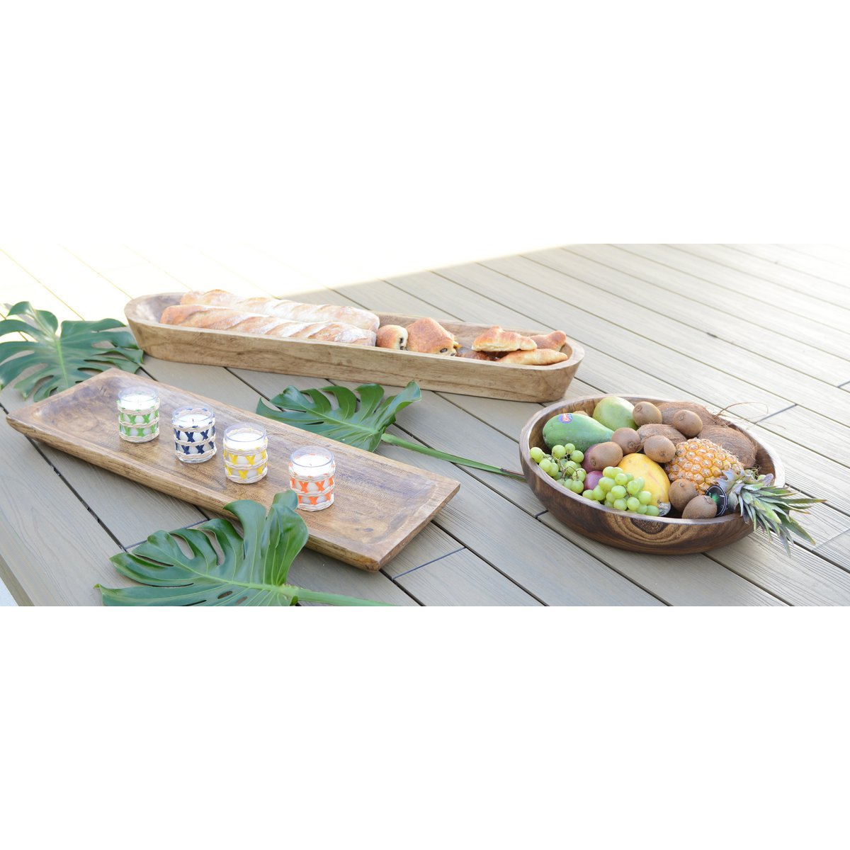 Hölzerne dekorative Schnitt 100x22x10 cm - Pimis Living
