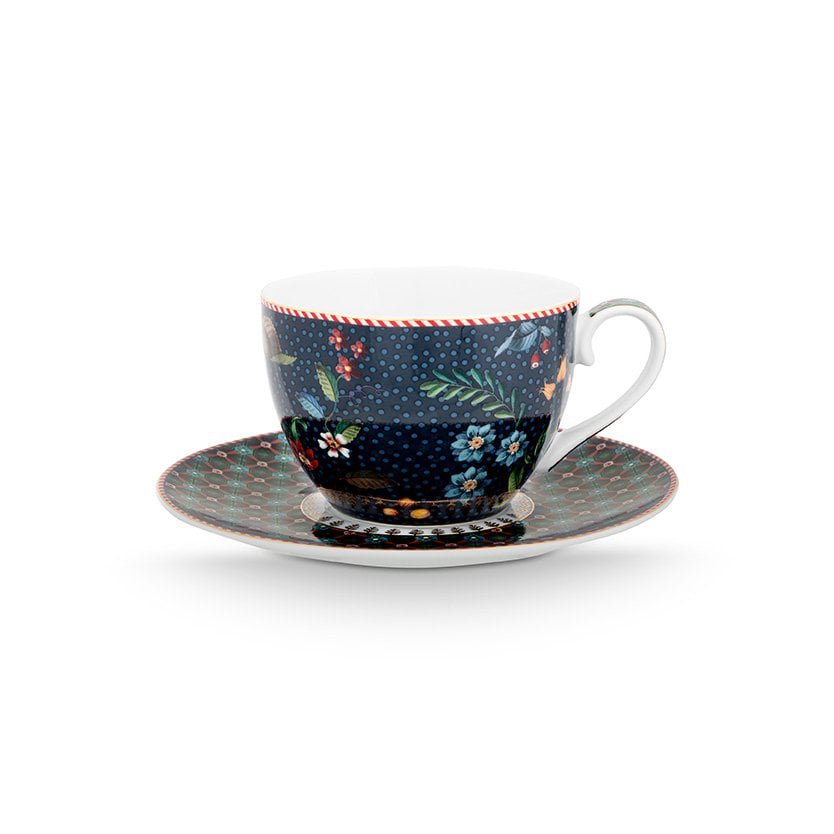 Set/2 Cups and Saucers Berry Blues 280ml - Pimis Living