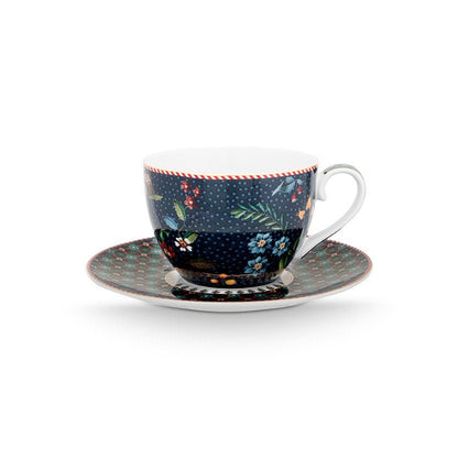 Set/2 Cups and Saucers Berry Blues 280ml - Pimis Living