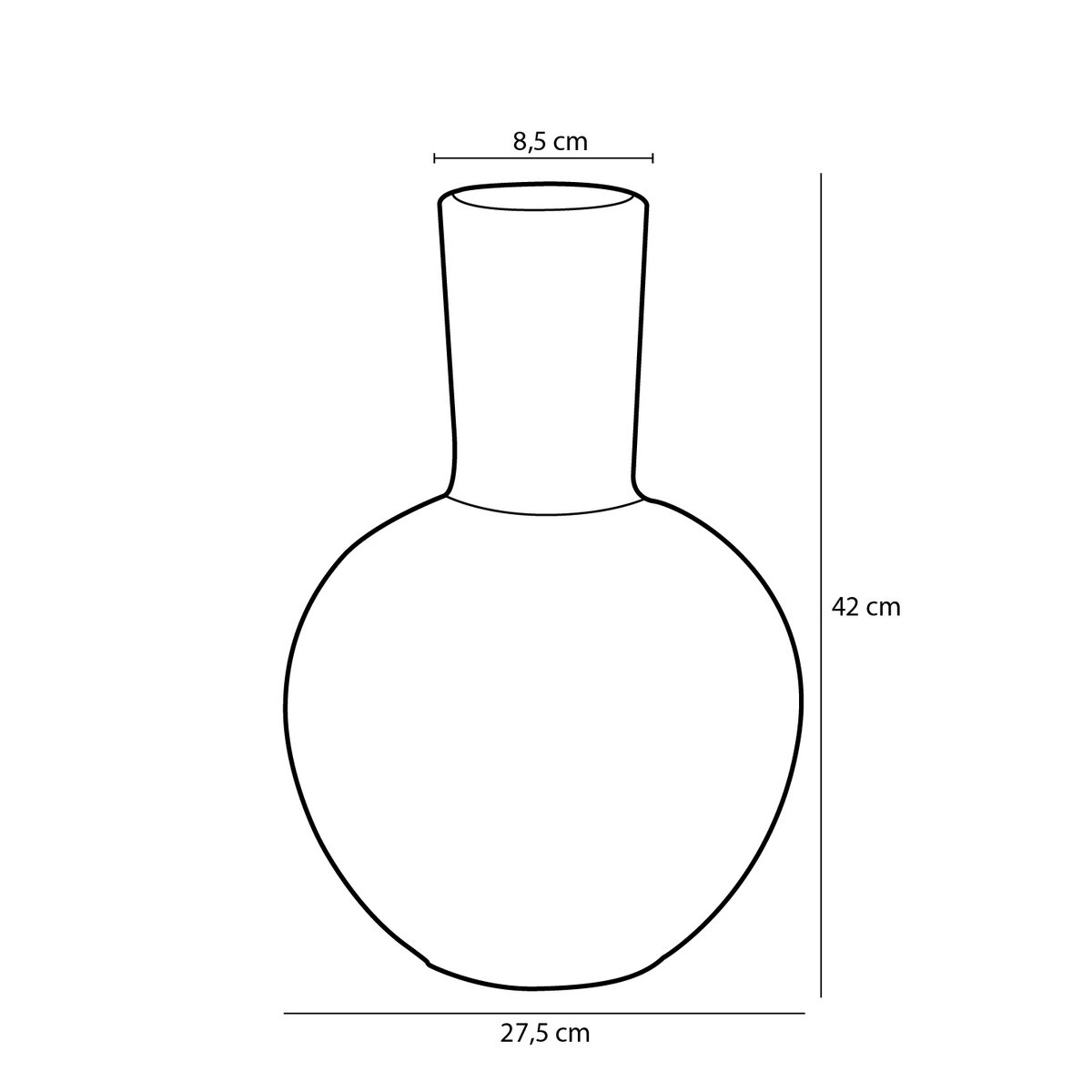 Jarrón Holm – Alto 42 x Diámetro 28 cm – Cerámica – Crema