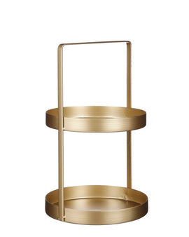 Etagère 2 - Layer - H41 x Ø25 cm - Metall - Gold