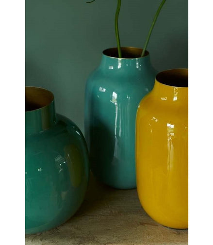 Vase Metall Oval Gelb 30cm - Pimis living by Konceptpunkt
