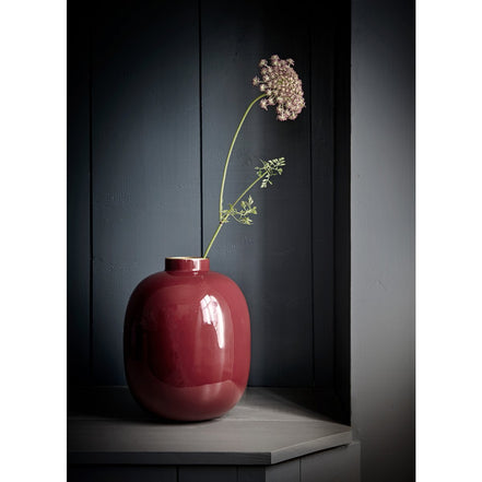 Vase metal dark red 32cm