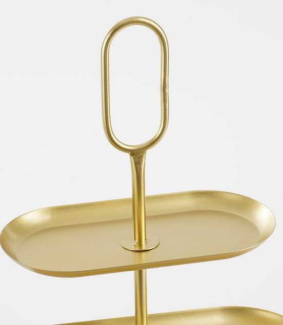 Rama Etagere 2 Tiers – L38 x W17 x H37 cm – Metal – Gold