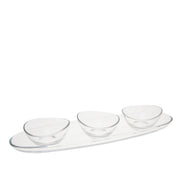 Aperitif -Set von 3 Tassen auf transparentem Plateau 50 cm AULICA