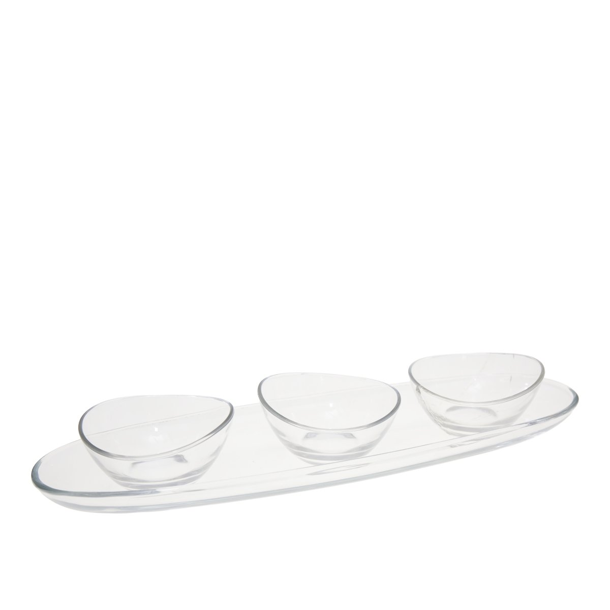Aperitif -Set von 3 Tassen auf transparentem Plateau 50 cm AULICA