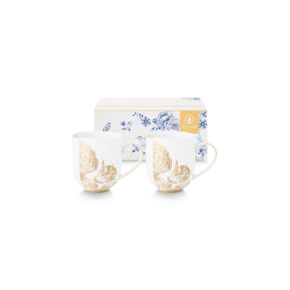 Set/2 Mugs Large Royal White - Pimis Living