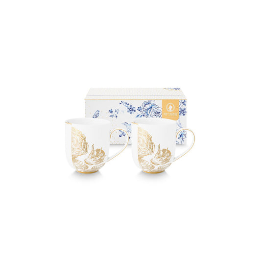 Set/2 Mugs Large Royal White - Pimis Living