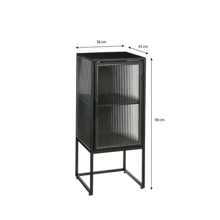 Clifton Storage Cabinet with Doors - L38 x W35 x H90 cm - Metal - Black