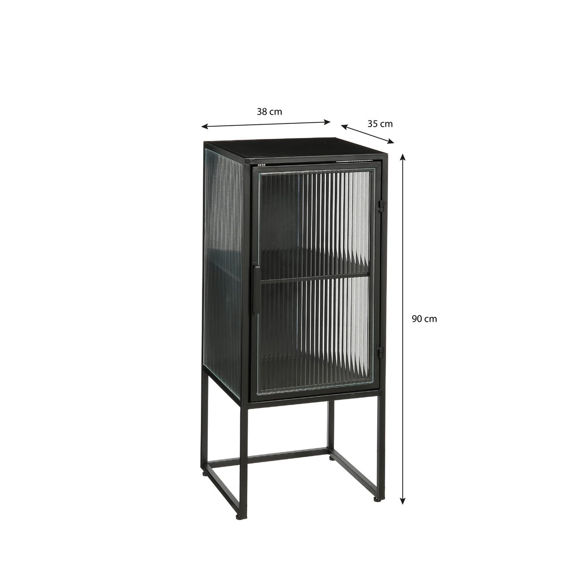Clifton Storage Cabinet with Doors - L38 x W35 x H90 cm - Metal - Black