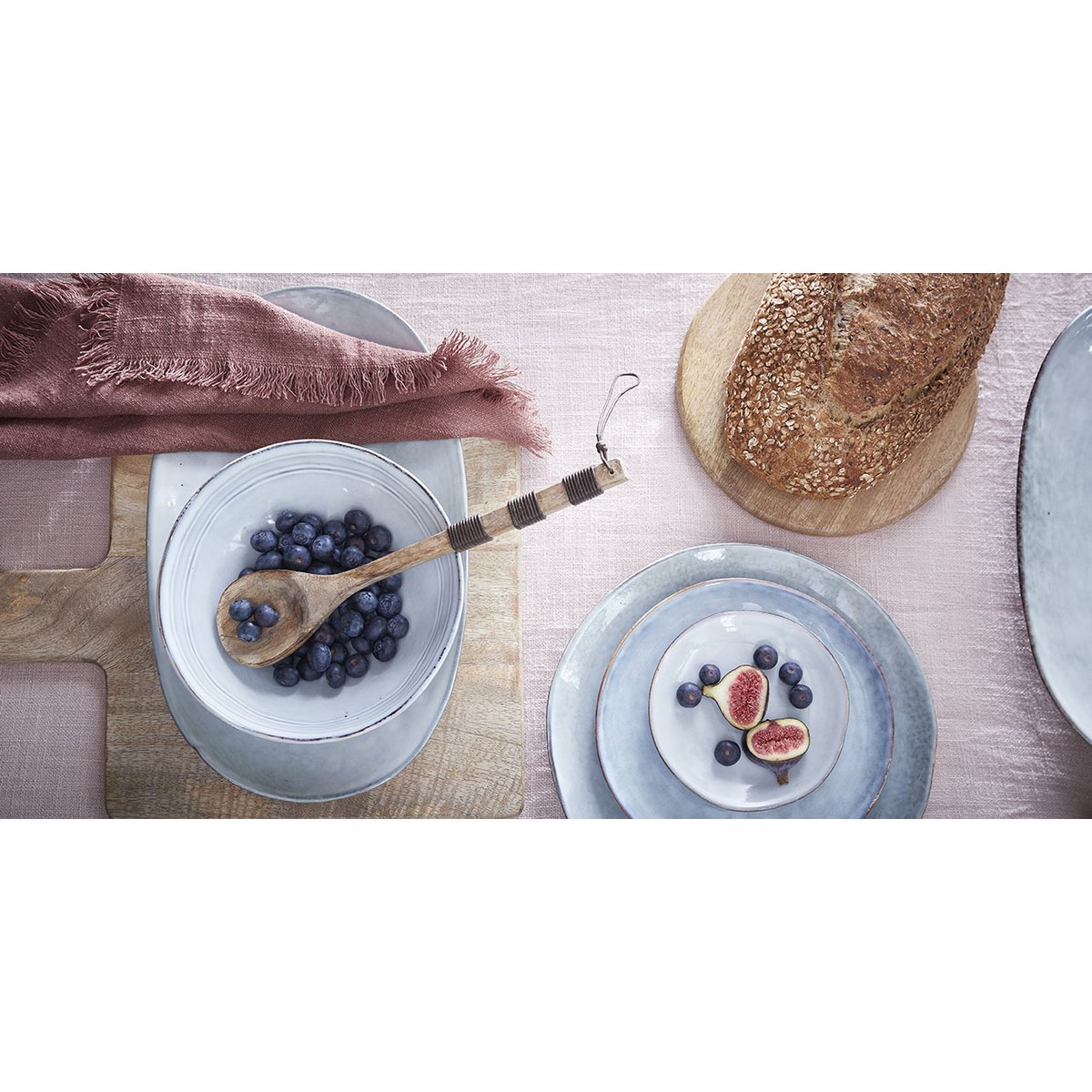 Tabo tableware set for 4 people - gray