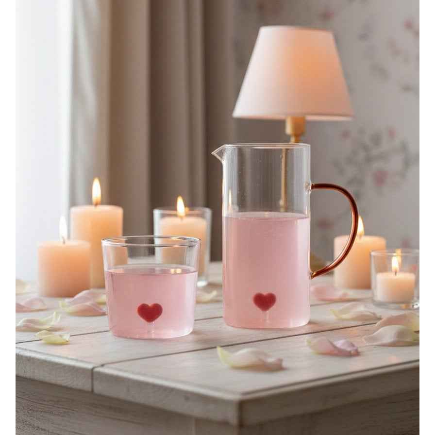 Herzförmige Wassergläser 300 ml – 4er-Set AULICA