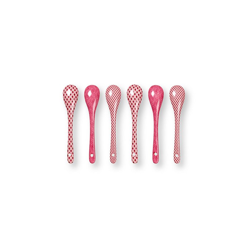Giftset Teaspoons Oriental Flower Festival Dark Pink 13cm - Pimis Living