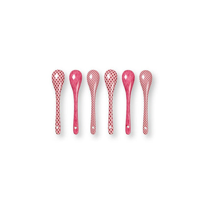 Giftset Teaspoons Oriental Flower Festival Dark Pink 13cm - Pimis Living