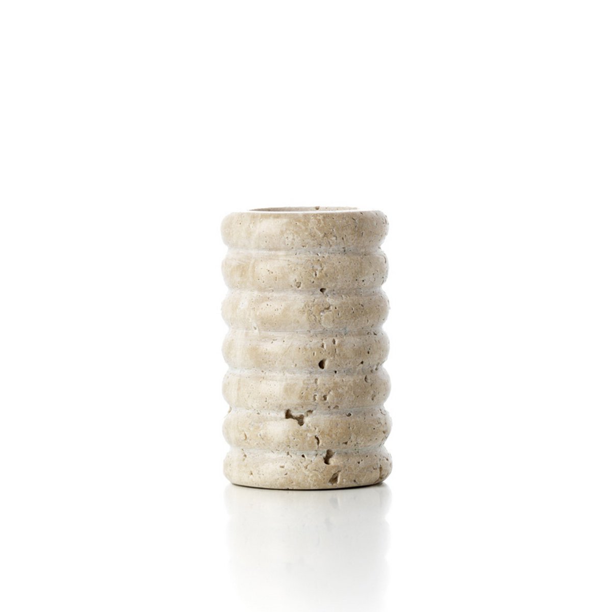 The Travertine Ripple T-Light Holder - Beige - M - Pimis Living