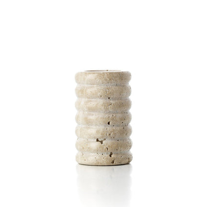 The Travertine Ripple T-Light Holder - Beige - M - Pimis Living