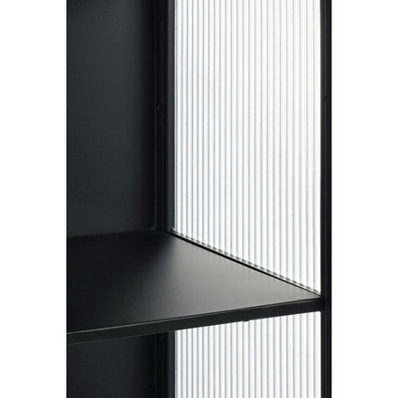 Clifton Storage Cabinet with Doors - L38 x W35 x H90 cm - Metal - Black