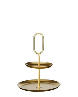 Rama Etagere 2 Ebenen – L28 x B28 x H36 cm – Metall – Gold