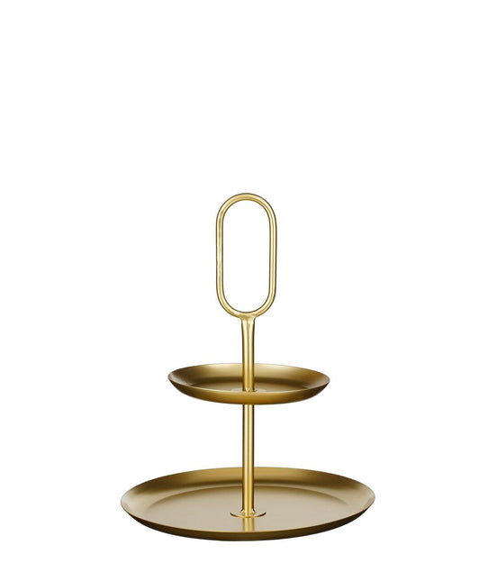 Rama Etagere 2 Tiers – L28 x W28 x H36 cm – Metal – Gold