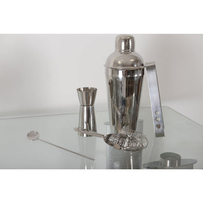 Cocktailshaker-Set 550 ml, 5-teilig, silberfarben - Pimis Living