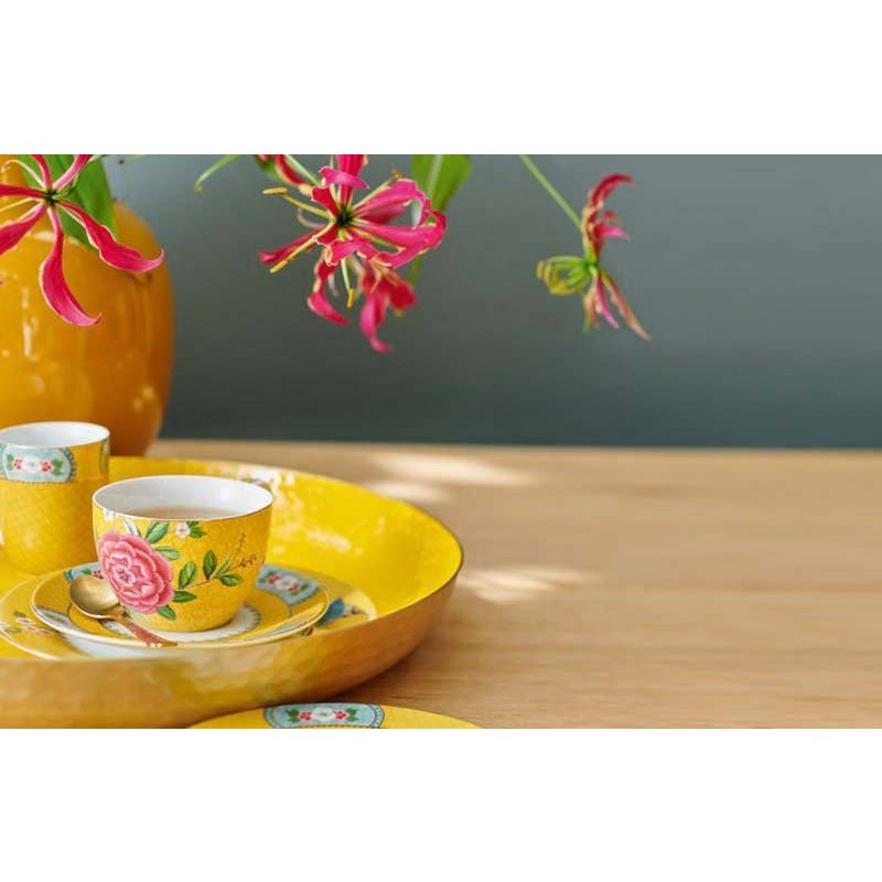 Vase Metal Oval Yellow 30cm