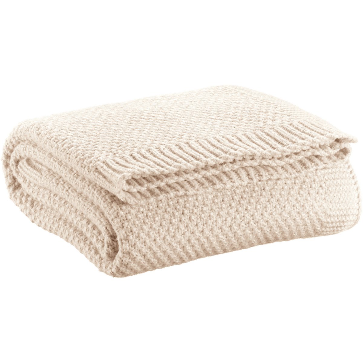 Recycelte Strickdecke Danilo Elfenbein 130 x 160 - Pimis Living