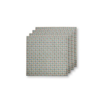 Set/4 Napkins Blooming Tales Bustani Khaki-Blue 40x40cm - Pimis Living