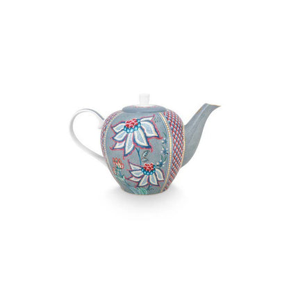 Tea Pot Large Flower Festival Light Blue 1.6ltr - Pimis Living