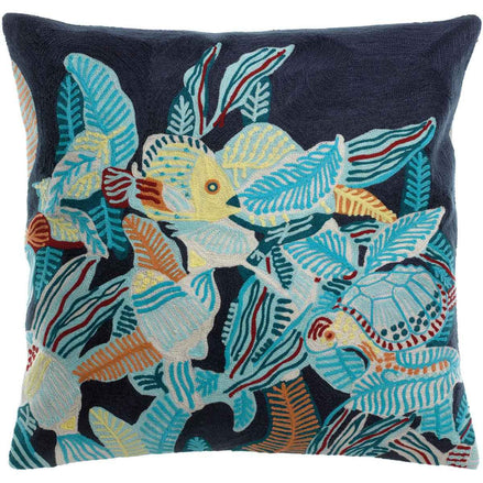 Dori Marine besticktes Kissen 45 x 45 VIVARAISE