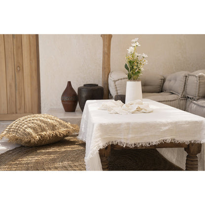 Die Leinentischdecke – Weiß – 180 x 300 - Pimis Living