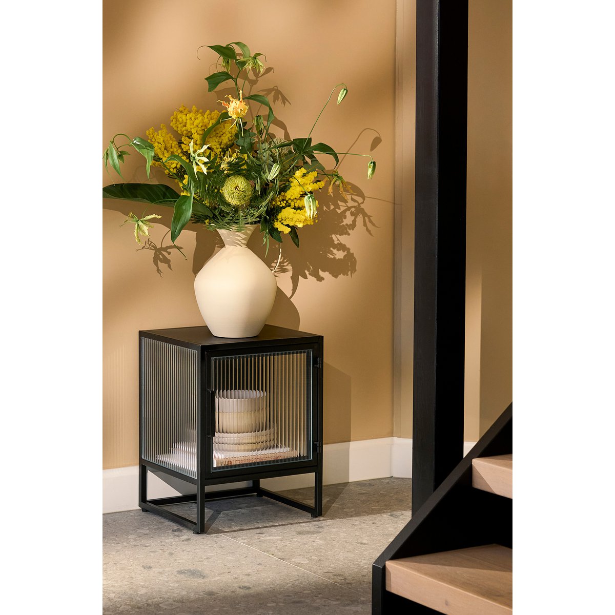 Clifton -Aufbewahrungsschrank mit Türen - L38 x B35 x H50 cm - Metall - Schwarz - Pimis living by Konceptpunkt