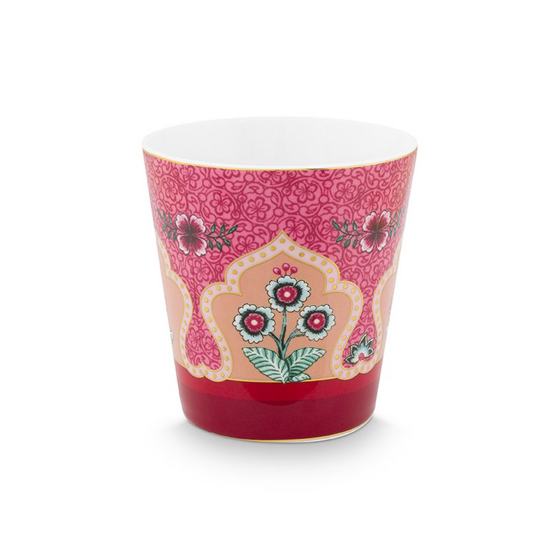 Giftset Mugs without Ear Oriental Flower Festival Dark Pink 230ml - Pimis Living